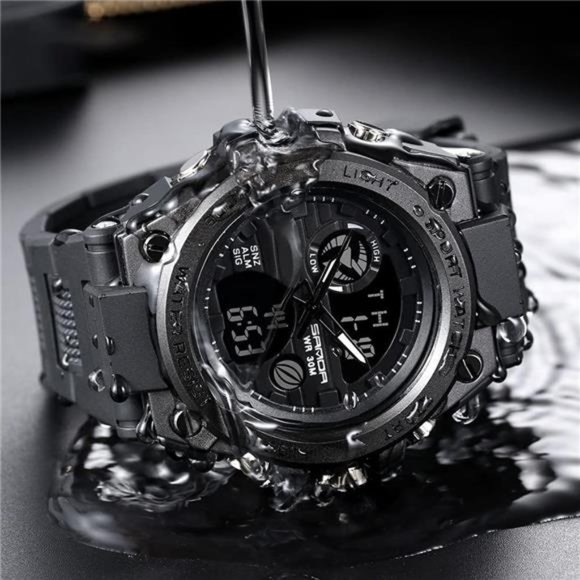 Men's Watches Sports Outdoor Waterproof Military Watch Date Multi Function LED - Picture 4 of 6